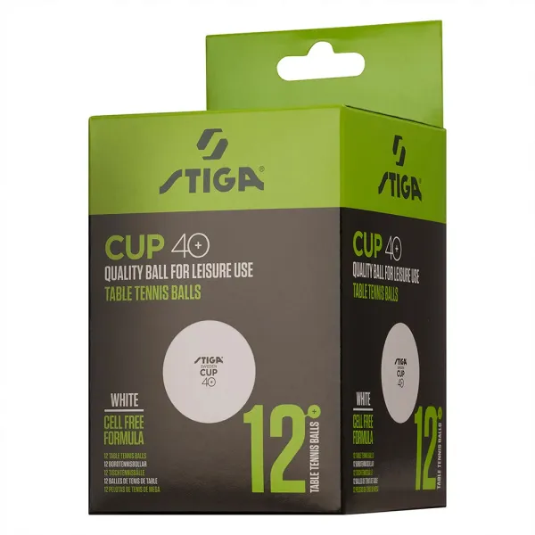 Мяч для наст. тенниса Stiga Cup ABS, 1110-2510-12, диам.40+мм, пластик, упак. 12 шт, белый за 1&nbsp;774.80 ₽ в Оренбурге