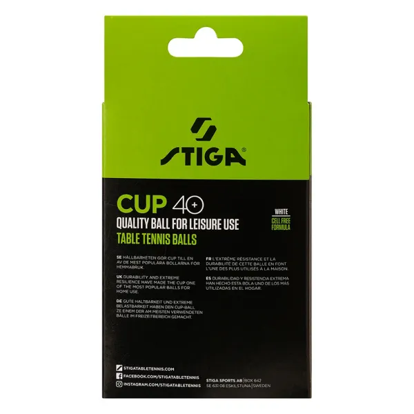 Мяч для наст. тенниса Stiga Cup ABS, 1110-2510-12, диам.40+мм, пластик, упак. 12 шт, белый за 1&nbsp;774.80 ₽ в Оренбурге