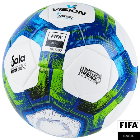 Мяч футзал. VISION Target, FS324094, FIFA Basic, р.4, 32 п. PU, 3 подкл.сл, термосшивка, бело-синий за 3&nbsp;519 ₽ купить в Оренбурге