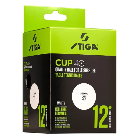 Мяч для наст. тенниса Stiga Cup ABS, 1110-2510-12, диам.40+мм, пластик, упак. 12 шт, белый за 1&nbsp;774.80 ₽ купить в Оренбурге