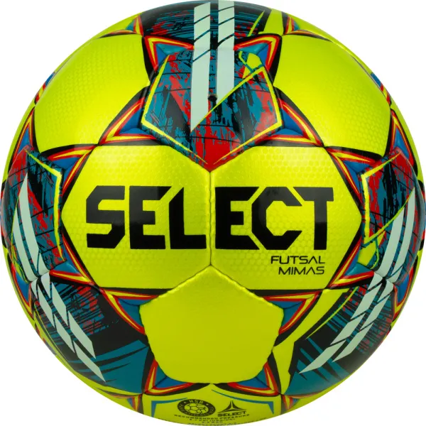 Мяч футзал. SELECT Futsal Mimas, 1053460550, р.4,FIFA Basic, 32 пан, гл.ПУ, руч.сш, жел-сине-красный за 6&nbsp;303.60 ₽ в Оренбурге