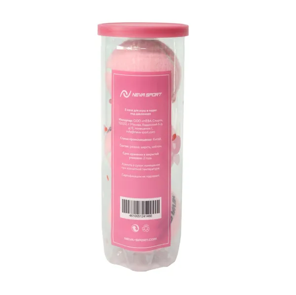 Мяч для падела NS Sakura, UAA2, уп.3 шт, сукно, нат.резина, розовый за 824.50 ₽ в Оренбурге