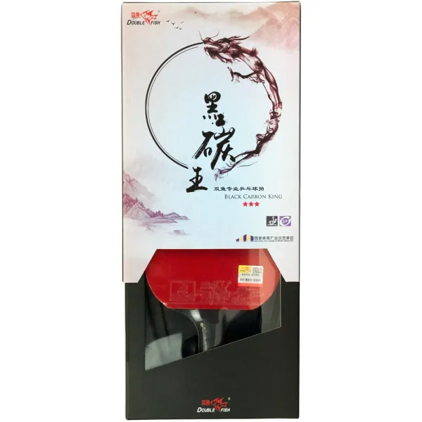 Ракетка для н/т DOUBLE FISH Black Carbon King Racket 3***, для професс.,ITTF Appr.,накл.2,1,мм за 4&nbsp;346.90 ₽ в Оренбурге
