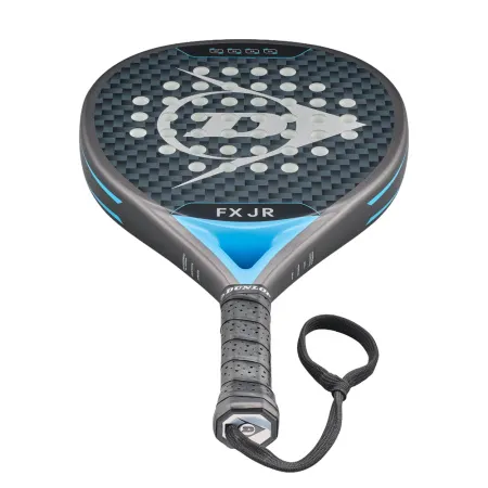Ракетка для падела Dunlop FX Jr, 10370738, для юниоров, гибрид, графит, черно-голубой за 11&nbsp;019.40 ₽ купить в Оренбурге