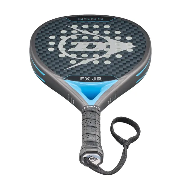 Ракетка для падела Dunlop FX Jr, 10370738, для юниоров, гибрид, графит, черно-голубой за 11&nbsp;019.40 ₽ в Оренбурге