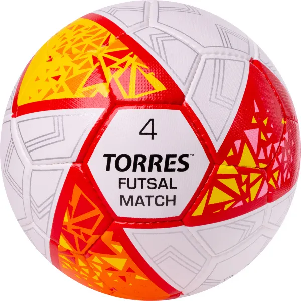 Мяч футзал. TORRES Futsal Match, FS323774, р.4, 32 панели. ПУ,4 подкл.слоя,ручн.сш,бело-крас-жёлт за 2&nbsp;454.80 ₽ в Оренбурге