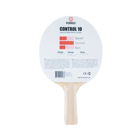 Ракетка для н/т TORRES Control 10, TT0001, для начинающих, накладка 1,5 мм, конич. ручка за 426.70 ₽ купить в Оренбурге
